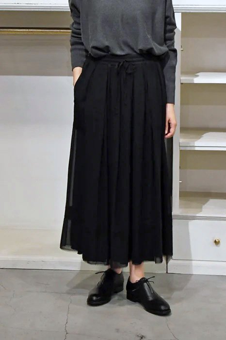 KristenseN DU NORD Silk Crepe Gathered Skirt (Black)