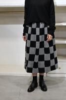 FINAL SALECABINET  Lama Wool Patchwork Gather Long Skirt 60%OFF