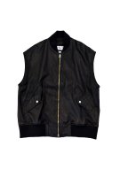 SOLD OUT Sisii  Leater MA-1 Vest (Black)