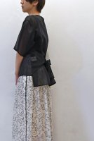 SOLD OUT TENNE HANDCRAFTED MODERN  Organza Half Sleeve Pullover (Black) 