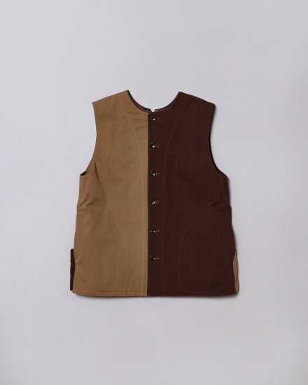 NICENESS Double Front Vest (Brown x Khaki)