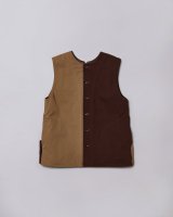 <img class='new_mark_img1' src='https://img.shop-pro.jp/img/new/icons8.gif' style='border:none;display:inline;margin:0px;padding:0px;width:auto;' />NICENESSDouble Front Vest (Brown x Khaki)