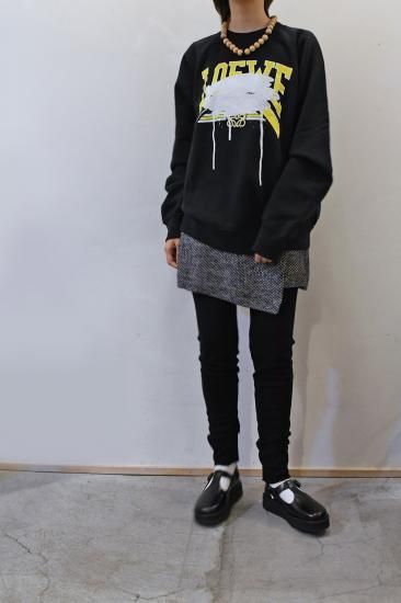 BLACK SCORE Print Sweatshirt (LOEWE CROSS/BLACK/Size L、XL)