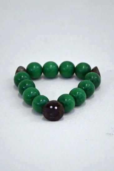 m's Braque Bracelet( Green Wood & Labradorite)(men)