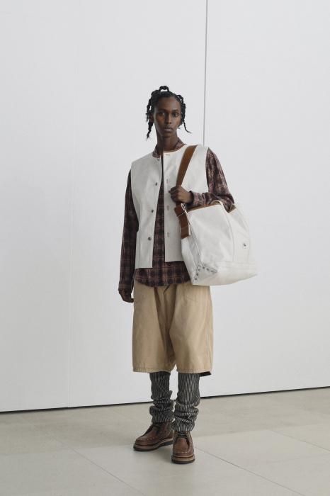 NICENESS Canvas x HAAS Leather Shoulder Tote Bag(Beige)