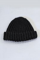 FINAL SALETSUYUMI  Hand-Crocheted Wide Rib Beanie (Black)