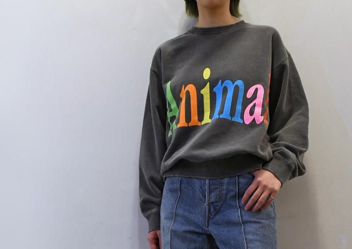 STUDIO WEAREALLANIMALS Animals Letter Sweat Shirt (Black/Size M)
