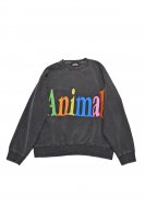 SOLD OUT STUDIO WEAREALLANIMALS  Animals Letter Sweat Shirt (Black/Size XL)