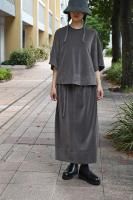 SOLD OUT TENNE HANDCRAFTED MODERN  Velour Half Sleeve Top (Gray)