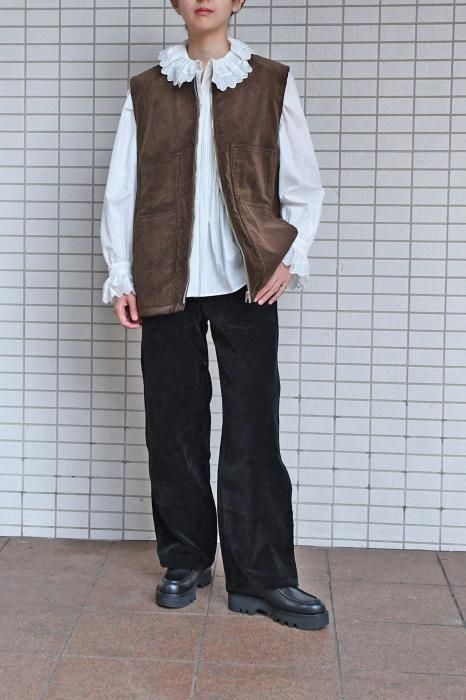 BISOWN Corduroy x Wool Reversible Vest(Brown)