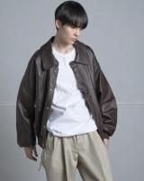 11ͽ  Sisii  A-2 Leater Jacket with Mouton fur collar (BlackBrown)