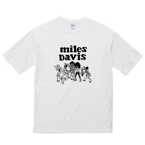 マイルス・デイヴィス / イラスト （ビッグシルエットTシャツ WHITE) - ロックTシャツ バンドTシャツ通販 ブルーラインズ