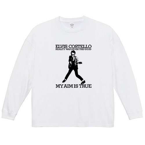 エルヴィス・コステロ / マイ・エイム・イズ・トゥルー- ビッグシルエットロングTシャツ 5.6oz - ロックTシャツ バンドTシャツ通販  ブルーラインズ