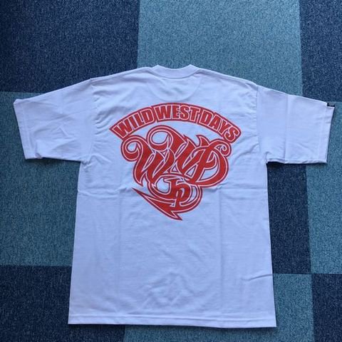 WILDWESTDAYS Tシャツ/BIG バックプリント（Heavy Weight）(ホワイト/レッド)　