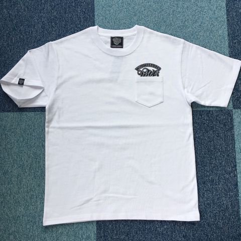 WILDWESTDAYS ポケット付きTシャツ/WWD01（10.2オンス厚手生地）(ホワイト/ブラック)　