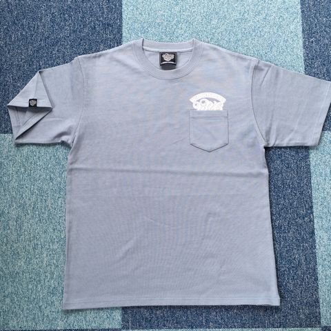 WILDWESTDAYS ポケット付きTシャツ/WWD01（10.2オンス厚手生地）(スモーキーブルー・ホワイト)　