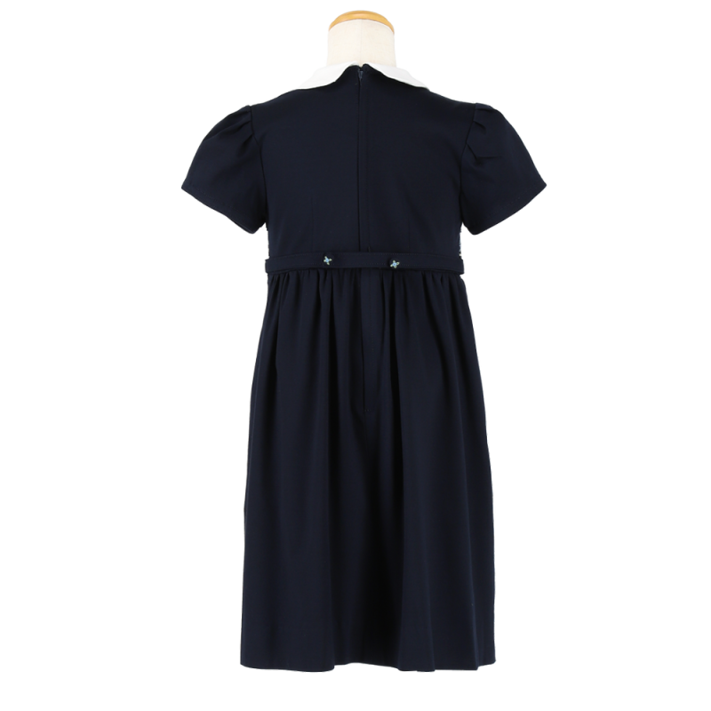 スモッキングスムースワンピース（B）23S-OP-001【NAVY(M-77