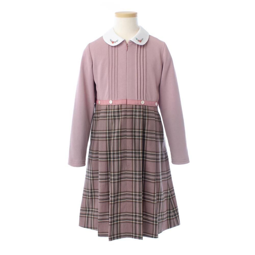 長袖前開きワンピース | ピンク - 目白・恵比寿の幼稚園・小学校お受験