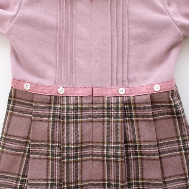 長袖前開きワンピース | ピンク - 目白・恵比寿の幼稚園・小学校お受験