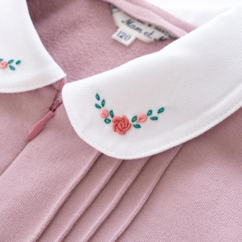 長袖前開きワンピース | ピンク - 目白・恵比寿の幼稚園・小学校お受験