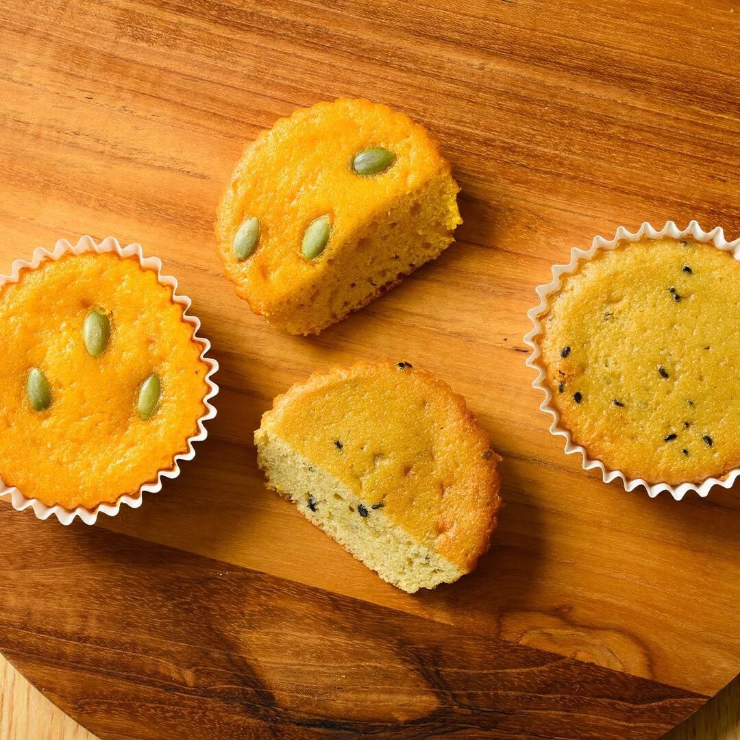 国産バターときび糖でカラダに優しいかぼちゃマドレーヌとさつまいもマドレーヌ