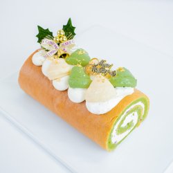 【冷凍】クリスマス・グルテンフリー・やさしいロール　クロレラ小豆　15cmの商品画像