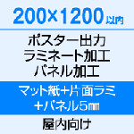 200×1200 ポスター　出力（マット紙）＋片面ラミネート（80μ）＋パネル（5mm厚）