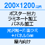 200×1200 ポスター　出力（光沢紙）＋片面ラミネート（80μ）＋パネル（5mm厚）