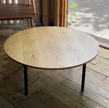 オーク材を使ったモダンでどシンプルな100cm幅国産・日本製円形こたつテーブル ラウンド ナチュラル 100こたつテーブル ウェルズ 日美