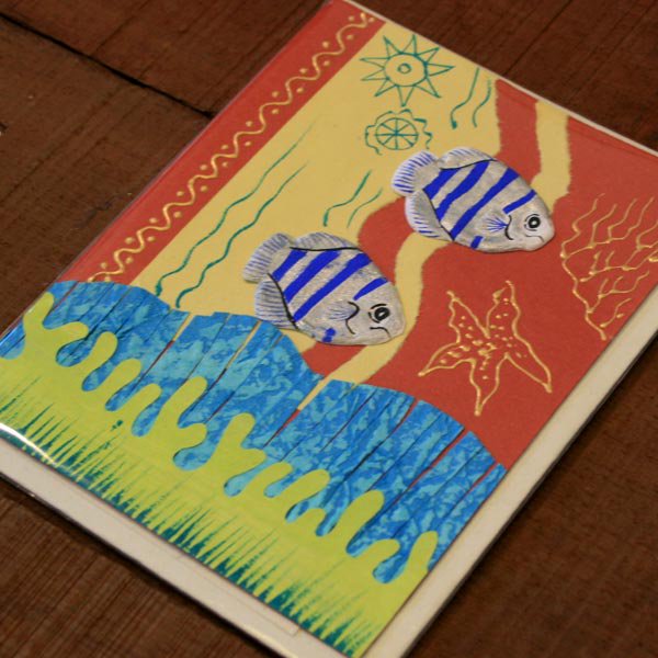 ぞうさんペーパー　海　グリーティングカード（熱帯魚-４)