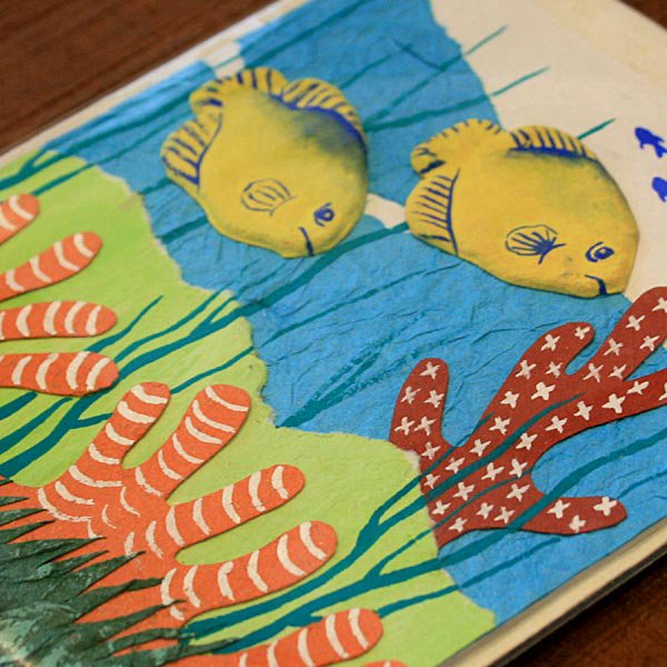 ぞうさんペーパー　海　グリーティングカード（熱帯魚-７)