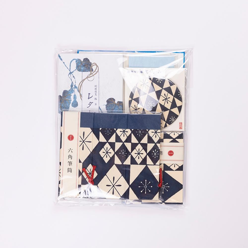 オカッパラバーさん　少し前のレア紙ものセット 榛原製 千代紙ギフトセット 夏の月 (5点詰め合わせ) - 榛原（は