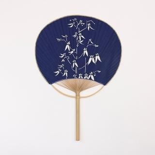 古布　両面染め　型染　藍染　上っ張り　紅花染め　団扇 古布 両面染め 型染 藍染 上っ張り 紅花染め 団扇 藍染 団扇