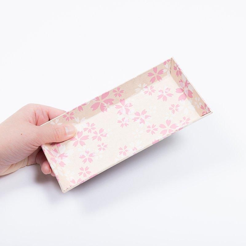 千代紙トレー 朝桜 桜色 - 日本橋 榛原 -はいばら-