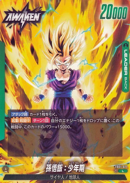 ドラゴンボール フュージョンワールド 孫悟飯 少年期 リーダーカード ...