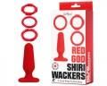 ̵CatPunch RED GOD SHIRI WACKERS 3CockRING & AnalPlug KIT