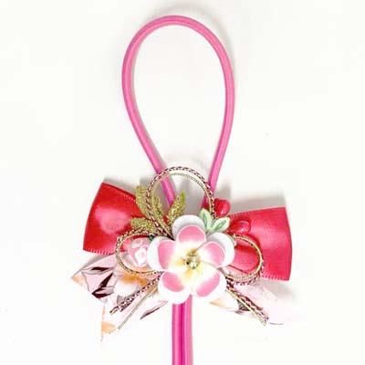 お正月飾りリボン フラワー 赤 - うさぎ星 - 大阪のうさぎ専門店