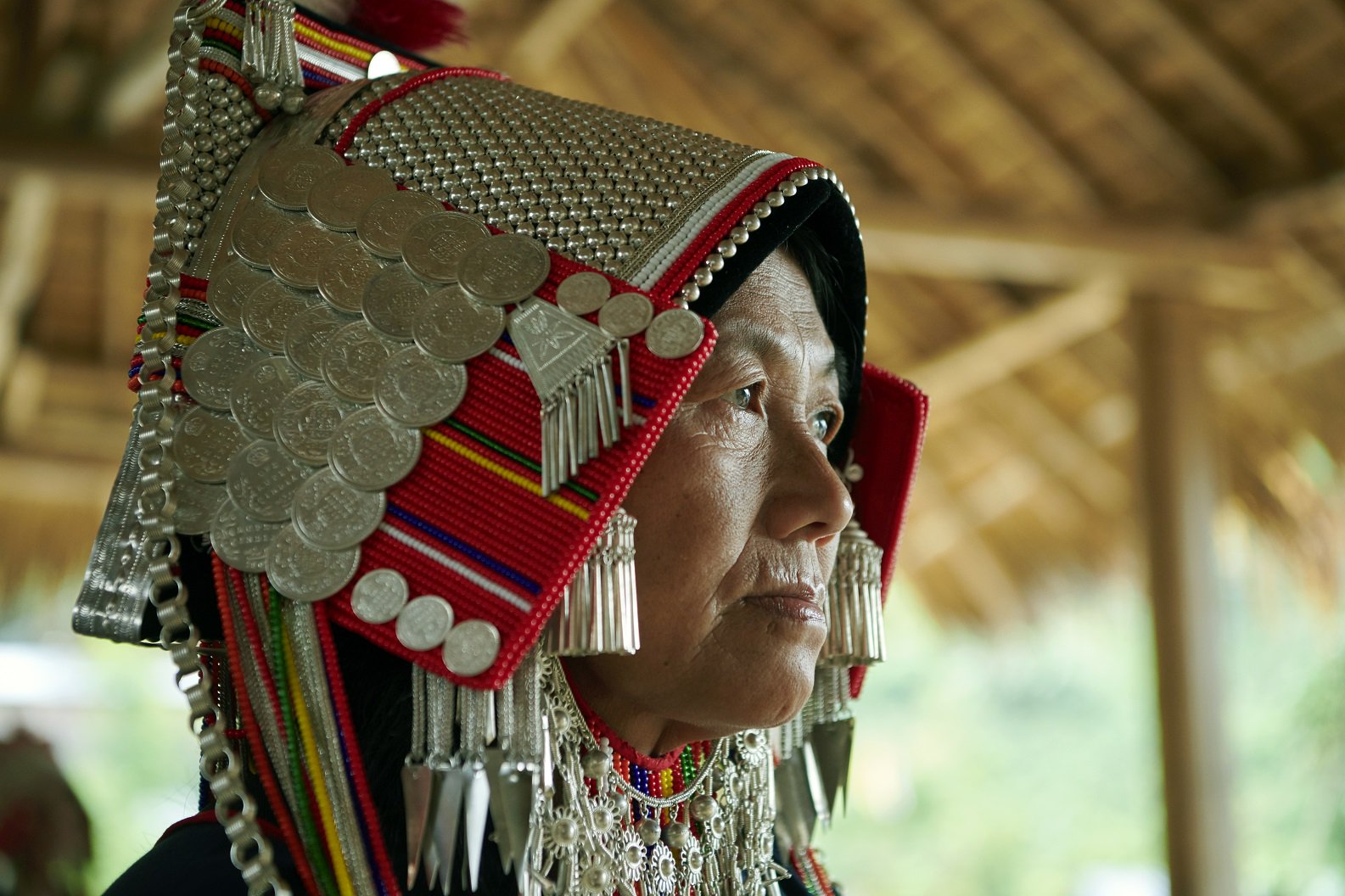 タイ 古布製山岳民族衣装-