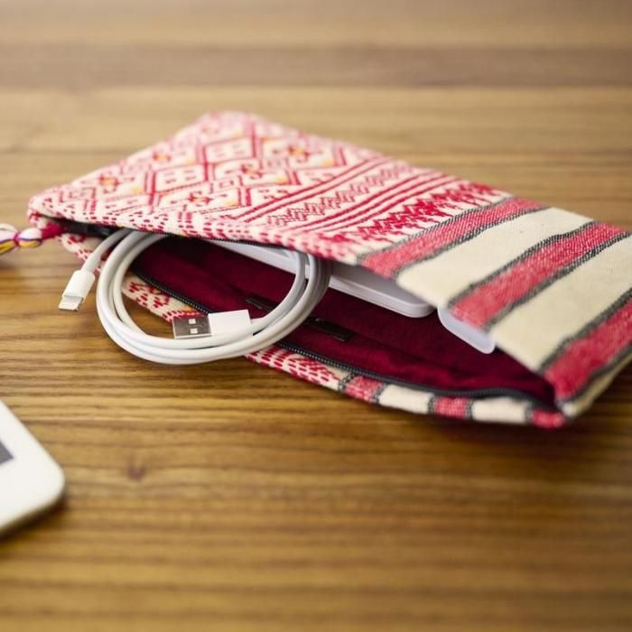 こ　ポーチ　民族 こ ポーチ 民族 モン族 民族刺繍のかわいい小物ポーチ（オレンジ