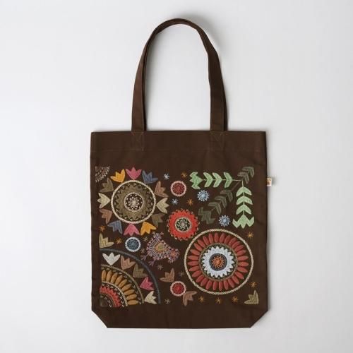 おすすめ アフガン・手刺繍トートバッグ（ブラウン） バッグ