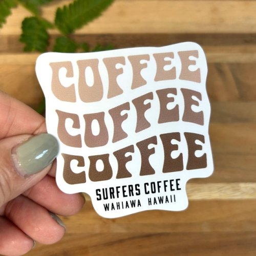 SURFERS COFFEE ステッカー　COFFEE - 本物のハワイをお届けするハワイ専門通販ショップ　ピック・ザ・ハワイ