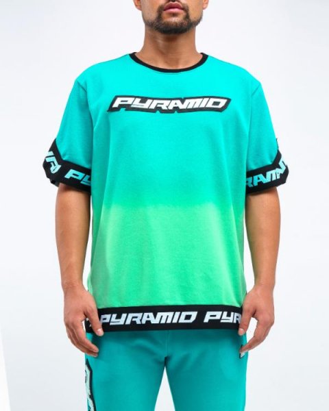 AZ46)BLACK PYRAMID DIP DYE PASTEL SHOOTING  Tシャツ半袖(Y1161844)GREEN/ブラックピラミッド/クリスブラウン - DR.JAK