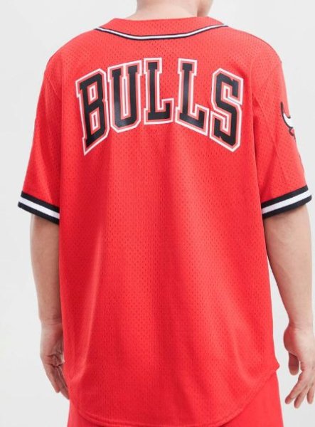 BF99)PRO STANDARD Chicago  Bullsベースボールジャージシャツ/赤/M/L/XL/2XL/3XL/シカゴ・ブルズ/HIPHOP/NBA - DR.JAK