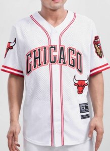 BF99)PRO STANDARD Chicago  Bullsベースボールジャージシャツ/白/M/L/XL/2XL/3XL/シカゴ・ブルズ/HIPHOP/NBA - DR.JAK