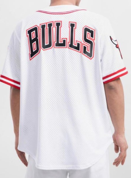 BF99)PRO STANDARD Chicago  Bullsベースボールジャージシャツ/白/M/L/XL/2XL/3XL/シカゴ・ブルズ/HIPHOP/NBA - DR.JAK