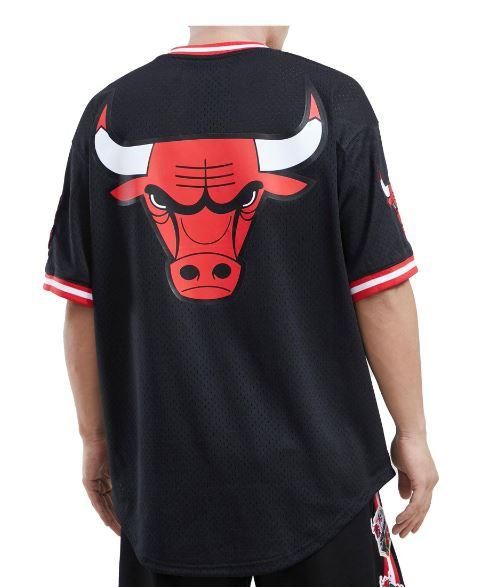 BG1)PRO STANDARD Chicago Bulls VネックジャージTシャツ/黒/M/L