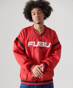 BG30)FUBU Vネック プルオーバーゲームシャツ/トレーナー/クルーネック/赤/XL/2XL/USサイズ/フブ/90年代/HIPHOP/B系 -  DR.JAK