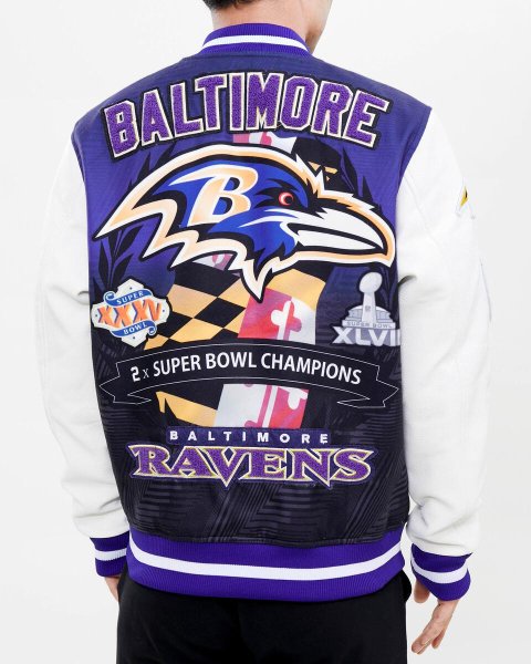 BH5)PRO STANDARD Baltimore Ravens REMIX VARSITY ジャケット/NFL/ボルチモア・レイブンズ/L, -  DR.JAK