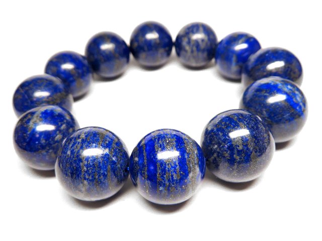 g200円超大粒☆【ラピスラズリ】瑠璃石☆天然石ブレスレットＭ☆１９～２１ｍｍ：LA-42656 -  パワーストーンブレスレットや天然石アクセサリーの専門店TITAN'stone