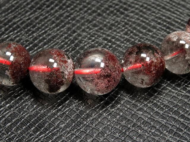 ⬛︎ レッドガーデンクォーツ 庭園水晶 ブレスレット 約9㎜ 天然石 レッドガーデンクォーツ - 8~9mm玉、サイズ17cm | 天然石
